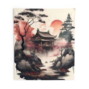 IllusionTapz™ Gansai Cloud Forest Oasis Tapestry