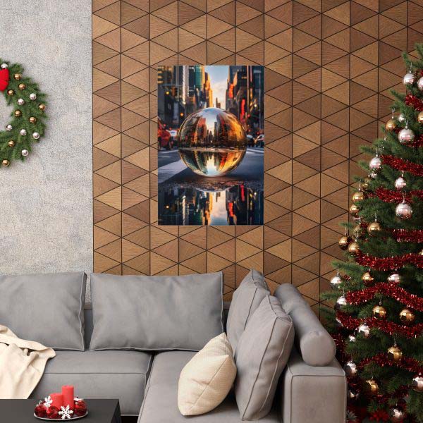 Escher's Touch New York Cityscape Through Glass Globe