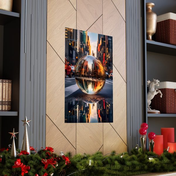 Escher's Touch New York Cityscape Through Glass Globe