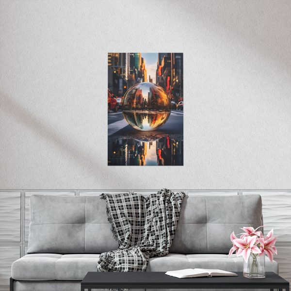 Escher's Touch New York Cityscape Through Glass Globe