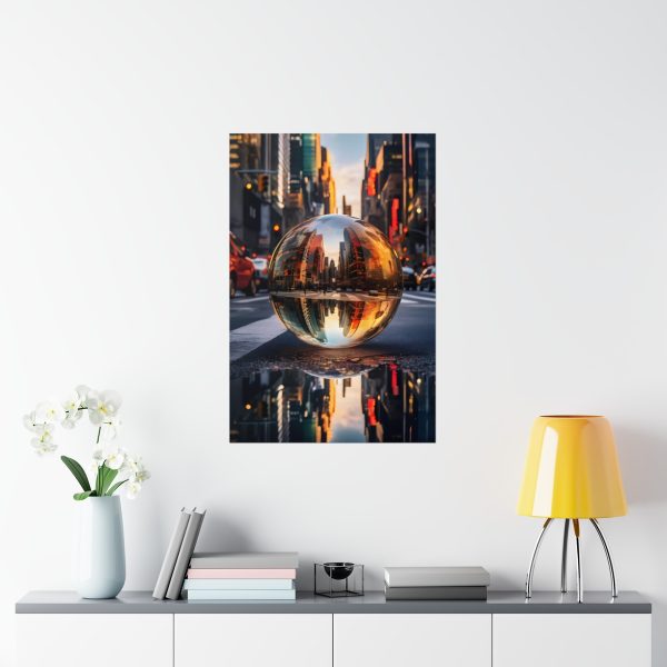 Escher's Touch New York Cityscape Through Glass Globe