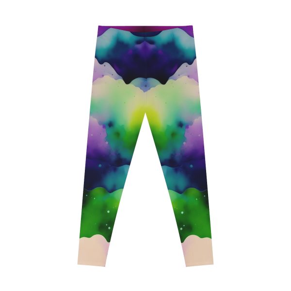 Ethereal Watercolor Dream Leggings - Dive into a World of Vibrant Serenity!