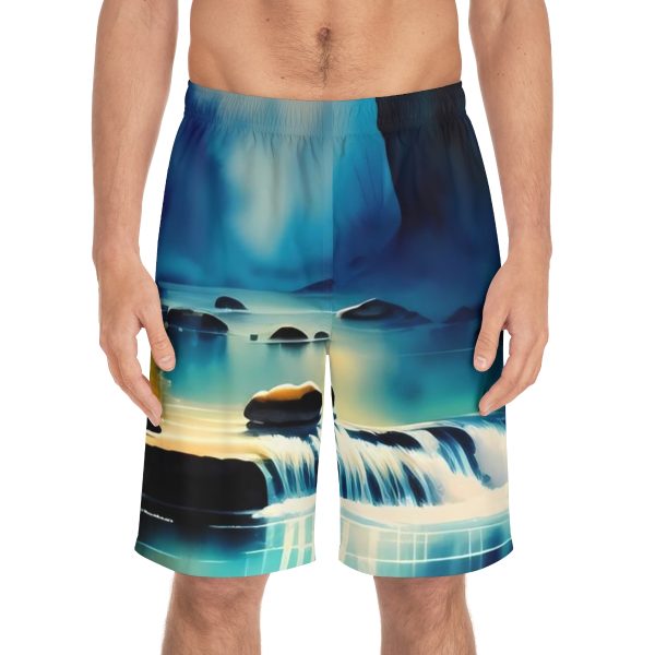WaveRiderz™ Beach Bonfire Swim Trunks - Embrace the Magic of the Night