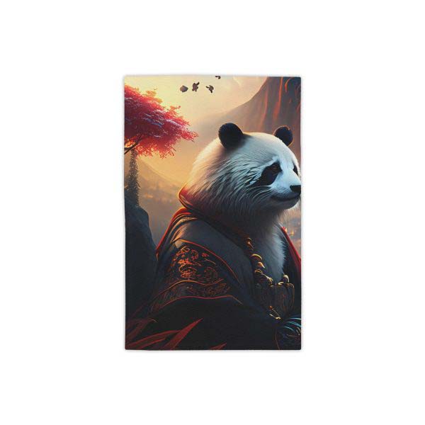 Cherry Blossom Zen Panda Painted Beach Towel!