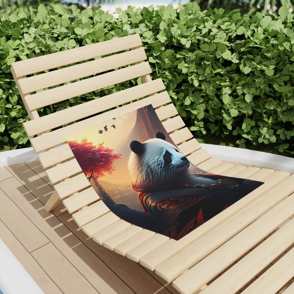 Cherry Blossom Zen Panda Painted Beach Towel!
