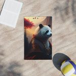 Cherry Blossom Zen Panda Painted Beach Towel!