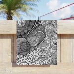 "Ink Mirage" Intricate Line Art Beach Towel - Unveiling the Magic of Imagination!