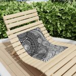 "Ink Mirage" Intricate Line Art Beach Towel - Unveiling the Magic of Imagination!