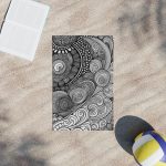 "Ink Mirage" Intricate Line Art Beach Towel - Unveiling the Magic of Imagination!