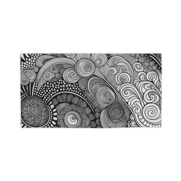 "Ink Mirage" Intricate Line Art Beach Towel - Unveiling the Magic of Imagination!