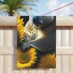 Koala's Sunflower Fiesta Beach Towel - Where Koalas and Sunflowers Party in Style!