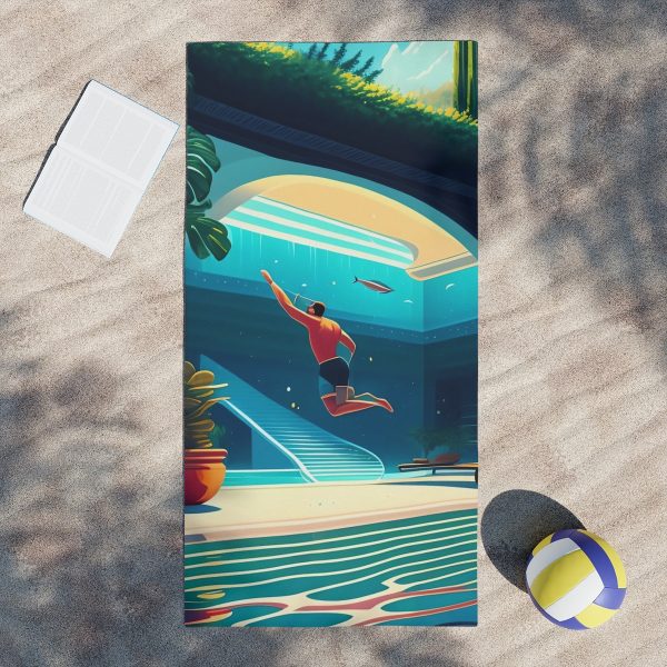 The Visionary Path" Men's Beach Towel - Elevate Your Success, Inspire the World