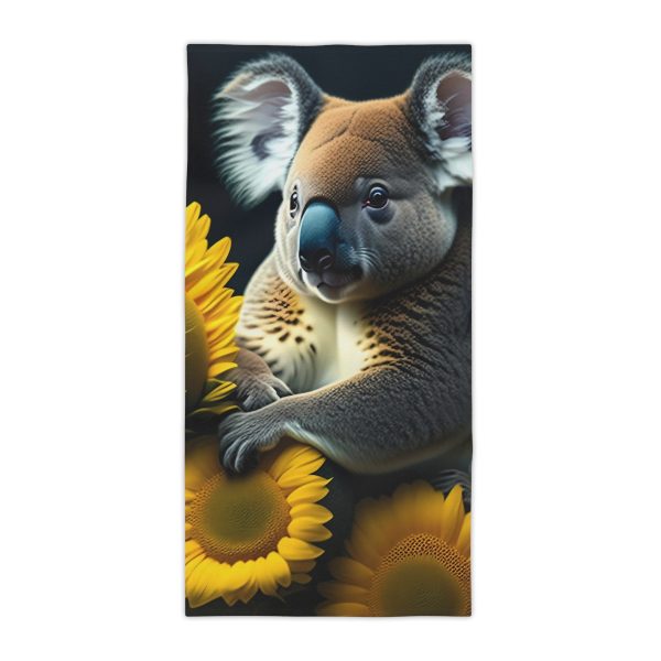 Koala's Sunflower Fiesta Beach Towel - Where Koalas and Sunflowers Party in Style!