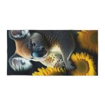 Koala's Sunflower Fiesta Beach Towel - Where Koalas and Sunflowers Party in Style!