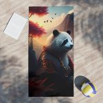 Cherry Blossom Zen Panda Painted Beach Towel!