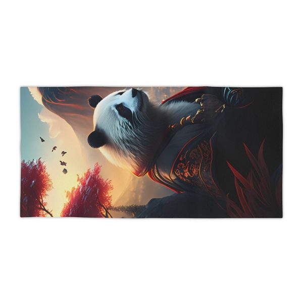 Cherry Blossom Zen Panda Painted Beach Towel!