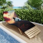 Cherry Blossom Zen Panda Painted Beach Towel!