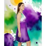 Purple Haze Green Dream Sun Dress 👗 Ride the Wave of Summer Style!