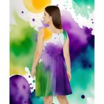 Purple Haze Green Dream Sun Dress 👗 Ride the Wave of Summer Style!