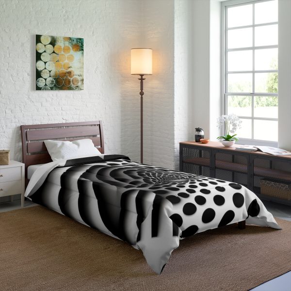 Monochrome Magic 🏁 Large Comfy Comforter 🎱 Where Shadows Dance with Light