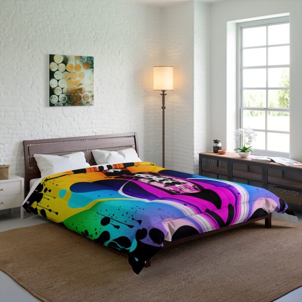 Graffiti Groove 🌃 Large Comfy Comforter 🎨 Wrap Yourself in the Cozy Canvas