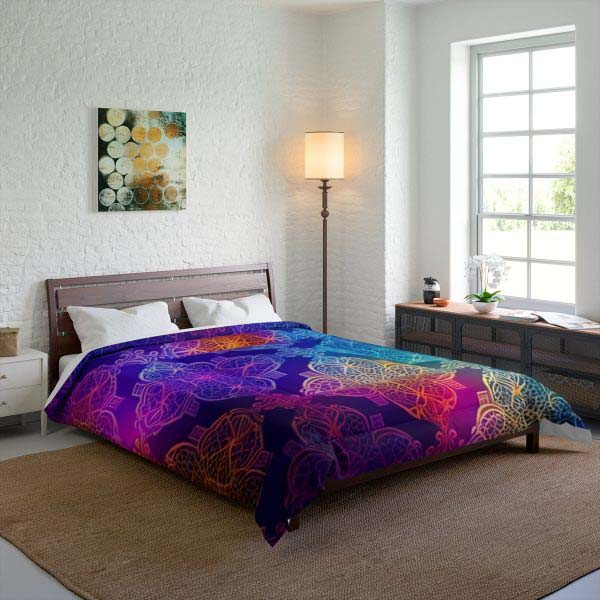 Retro Radiance - Large Comfy Comforter🕺💃 Step into the Vibrant, Nostalgic Symphony