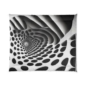 Monochrome Magic 🏁 Large Comfy Comforter 🎱 Where Shadows Dance with Light