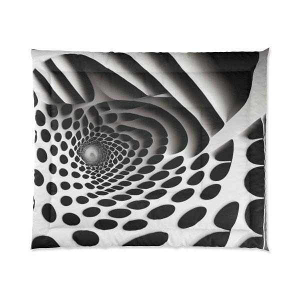 Monochrome Magic 🏁 Large Comfy Comforter 🎱 Where Shadows Dance with Light