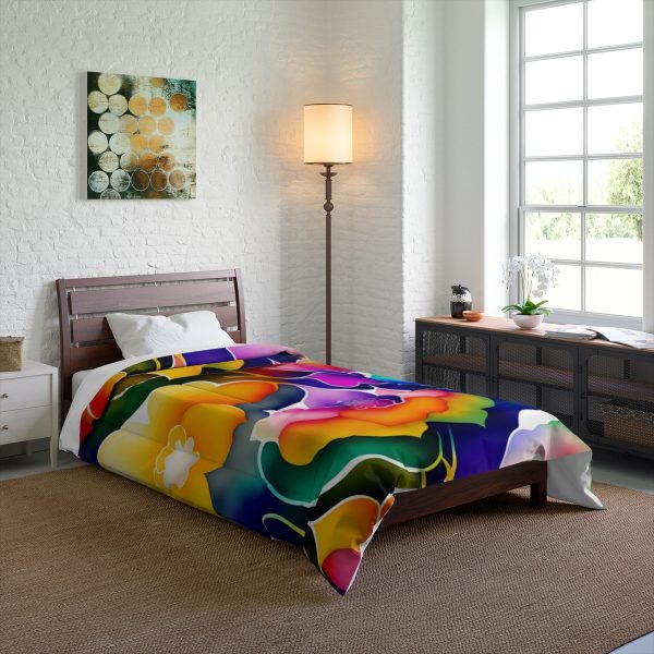 Blossom Bliss 🌸 Large Comfy Comforter 🛏️ Sleep in a Symphony of Blooms