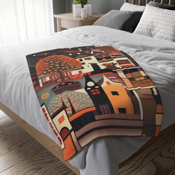 Concrete Jungle Hideaway 🌃 Velveteen Minky Blanket
