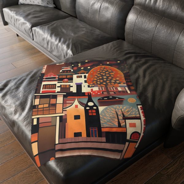 Concrete Jungle Hideaway 🌃 Velveteen Minky Blanket