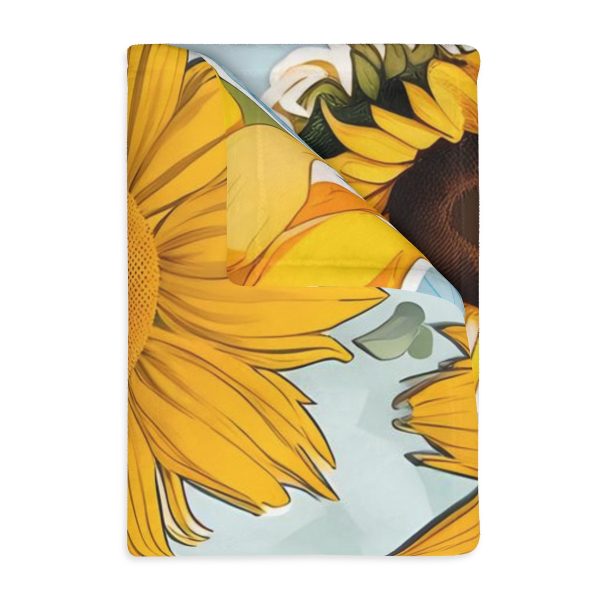Highway Blooms™ VW Van Sunflower 🌻 Velveteen Minky Blanket