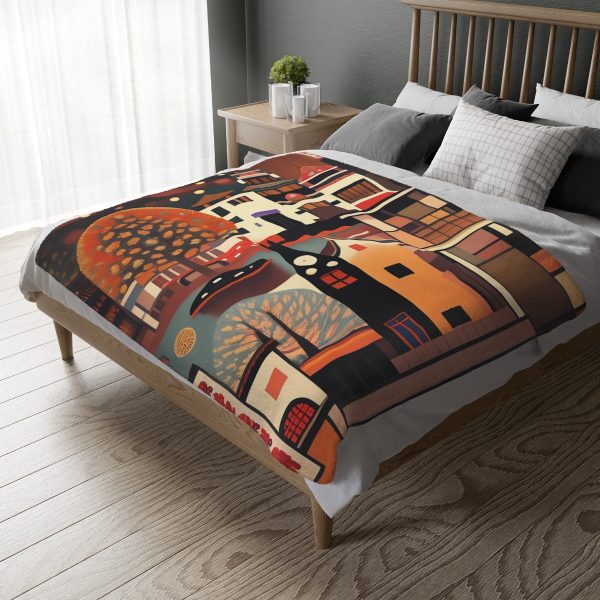 Concrete Jungle Hideaway 🌃 Velveteen Minky Blanket