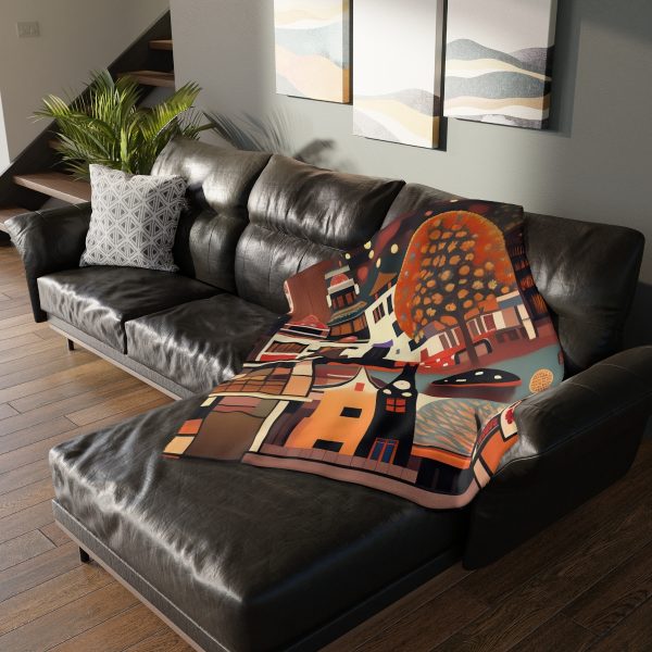 Concrete Jungle Hideaway 🌃 Velveteen Minky Blanket