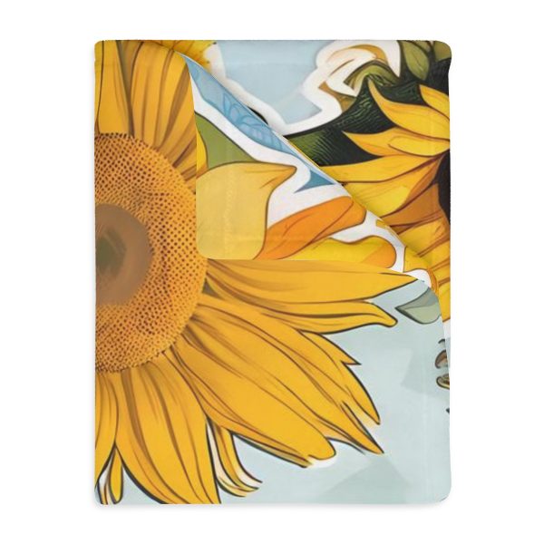 Highway Blooms™ VW Van Sunflower 🌻 Velveteen Minky Blanket