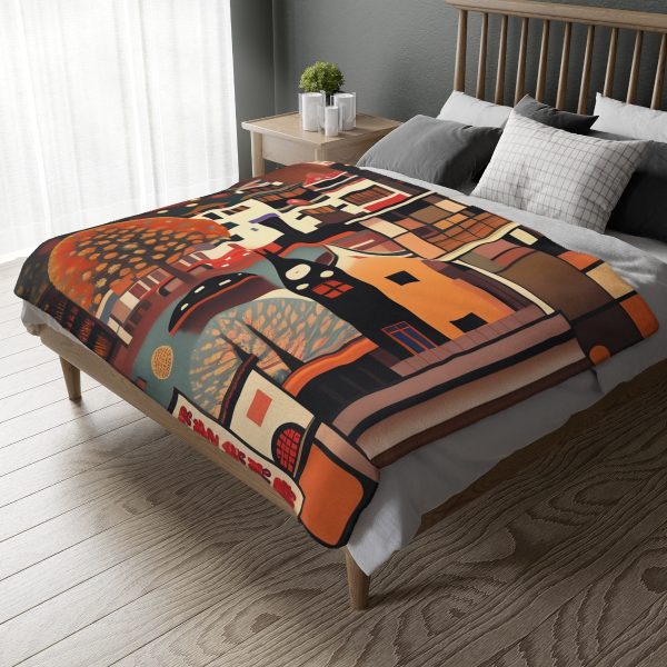 Concrete Jungle Hideaway 🌃 Velveteen Minky Blanket