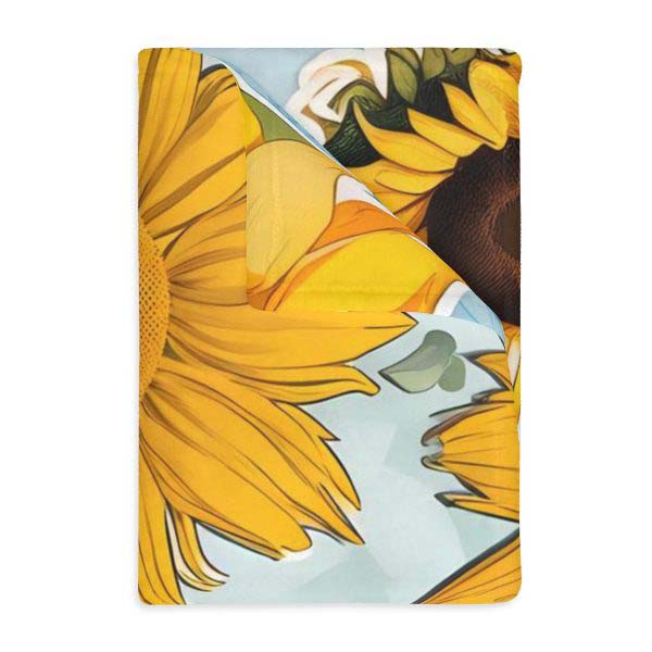 Highway Blooms™ VW Van Sunflower 🌻 Velveteen Minky Blanket