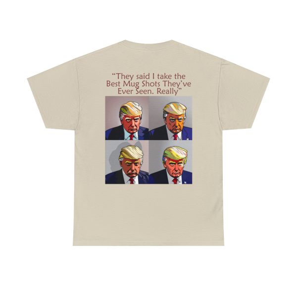Trump Mug Shot Pop Art Tee: Politics and Pop Artistry - Two Side Graphic T-Shirt