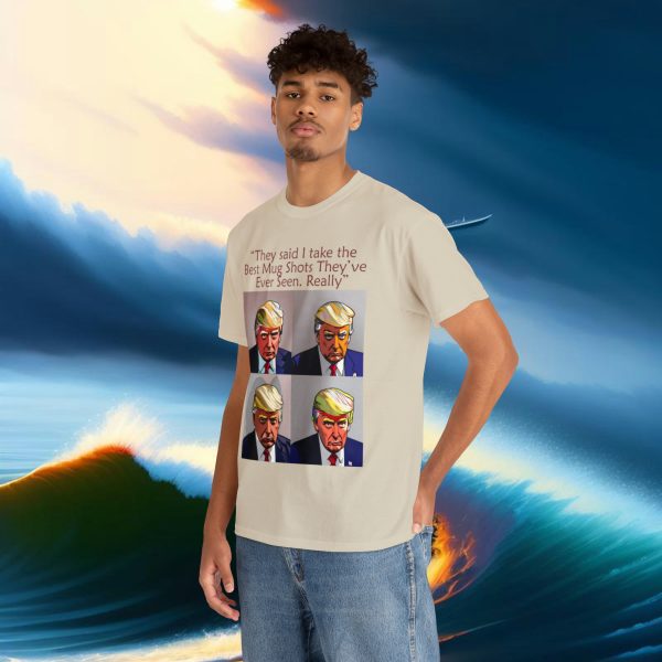 Trump Mug Shot Pop Art Tee: Politics and Pop Artistry - Two Side Graphic T-Shirt