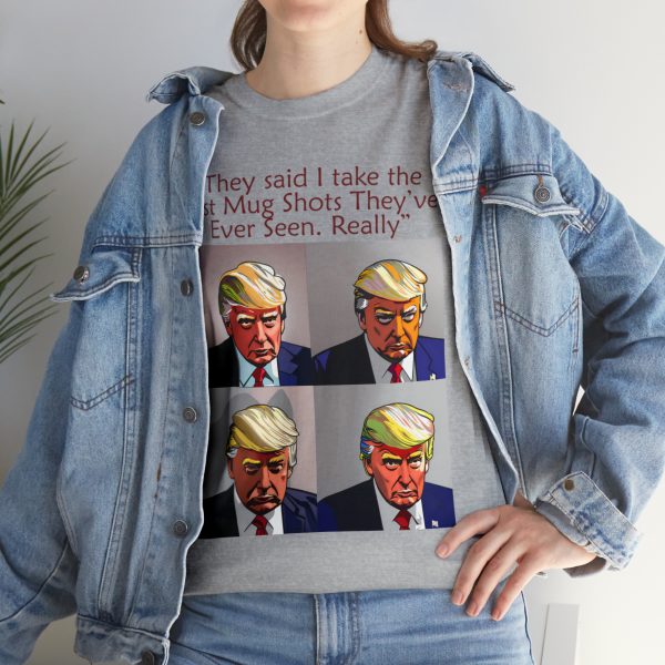 Trump Mug Shot Pop Art Tee: Politics and Pop Artistry - Two Side Graphic T-Shirt