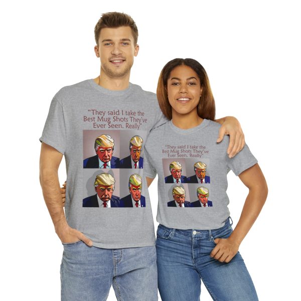 Trump Mug Shot Pop Art Tee: Politics and Pop Artistry - Two Side Graphic T-Shirt
