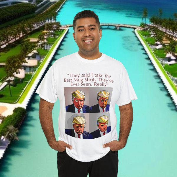 Trump Mug Shot Pop Art Tee: Politics and Pop Artistry - Two Side Graphic T-Shirt