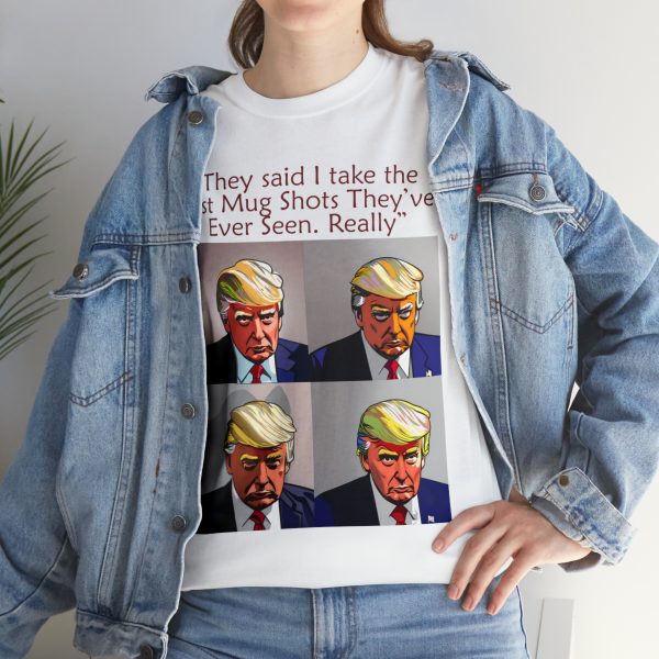 Trump Mug Shot Pop Art Tee: Politics and Pop Artistry - Two Side Graphic T-Shirt