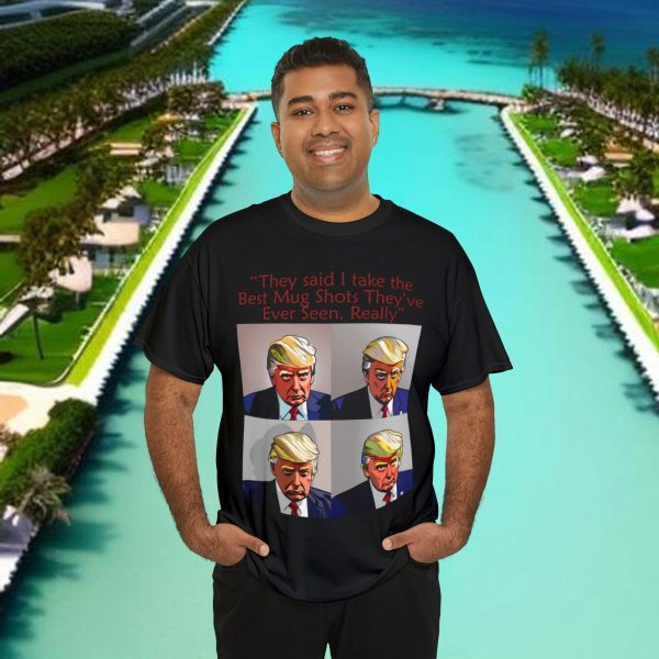 Trump Mug Shot Pop Art Tee: Politics and Pop Artistry - Two Side Graphic T-Shirt