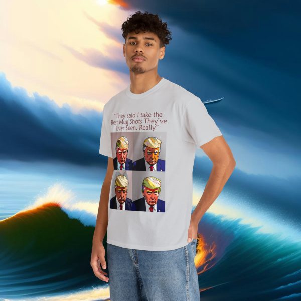 Trump Mug Shot Pop Art Tee: Politics and Pop Artistry - Two Side Graphic T-Shirt