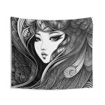 The Mermaid's Mirage 🐚 Abstract Line Beach Tapestry 💥