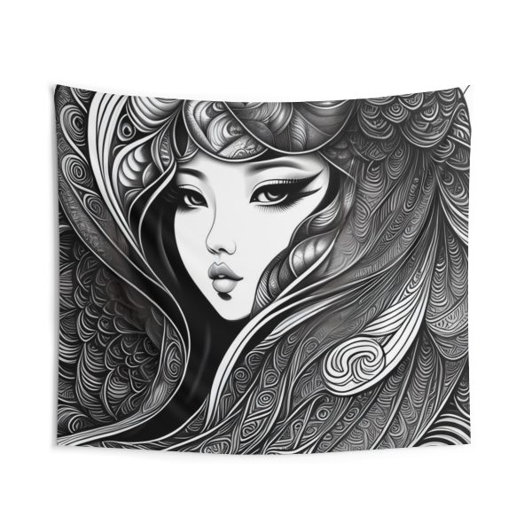The Mermaid's Mirage 🐚 Abstract Line Beach Tapestry 💥