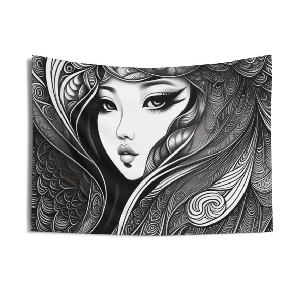 The Mermaid's Mirage 🐚 Abstract Line Beach Tapestry 💥