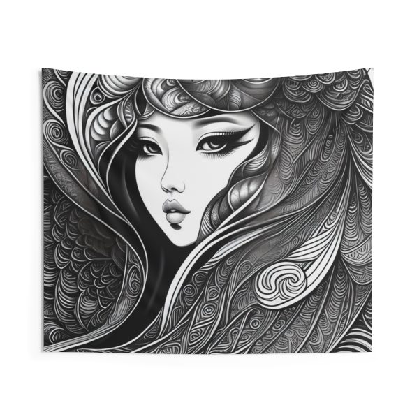 The Mermaid's Mirage 🐚 Abstract Line Beach Tapestry 💥
