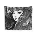 The Mermaid's Mirage 🐚 Abstract Line Beach Tapestry 💥